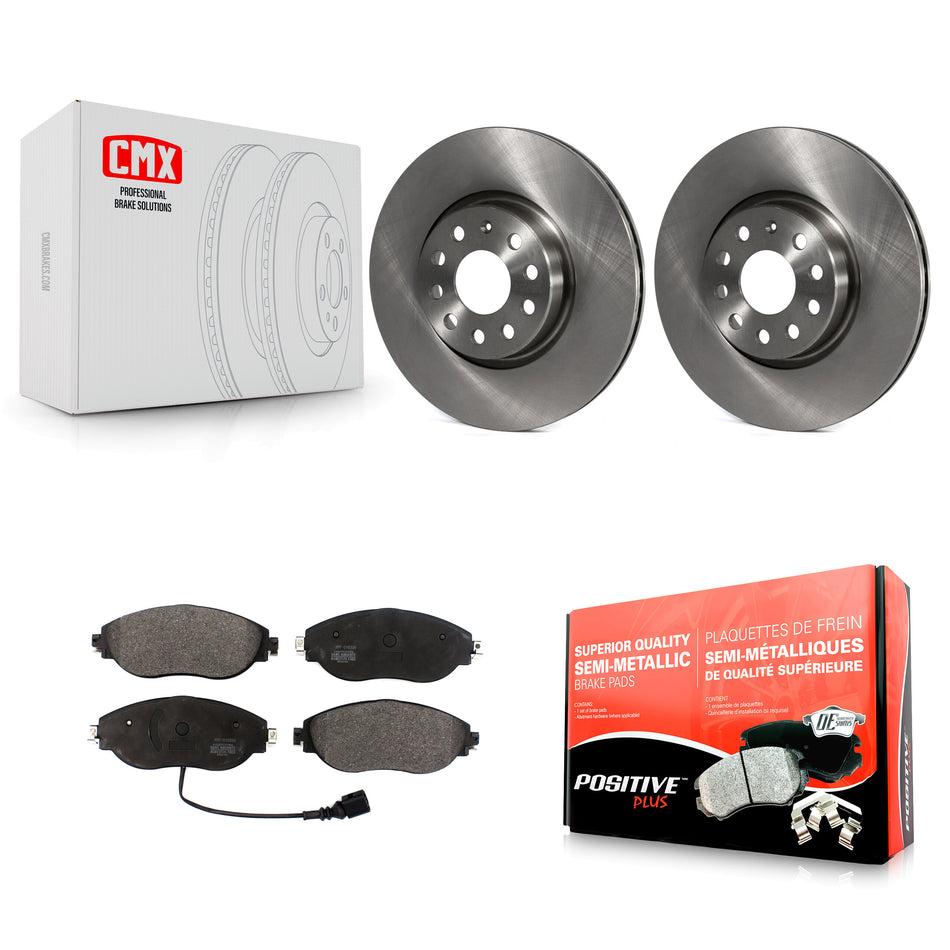 Front Disc Brake Rotors And Semi-Metallic Pads Kit For 2015 Volkswagen GTI With Performance Package K8F-102494