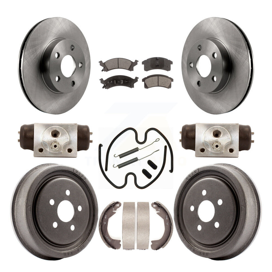 Front Rear Disc Brake Rotors Semi-Metallic Pads And Drum Kit (9Pc) For 2003 Chevrolet Cavalier With 225mm x 45mm Size K8F-102500