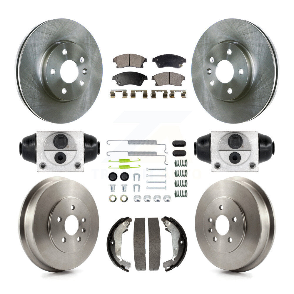 Front Rear Disc Brake Rotors Semi-Metallic Pad Drum Kit (9Pc) For Chevrolet Cruze Limited K8F-102509