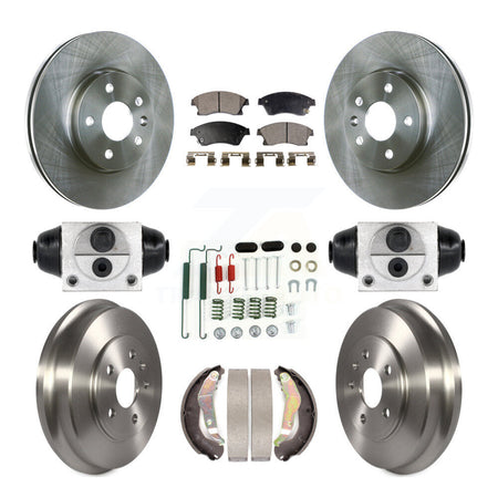 Front Rear Disc Brake Rotors Semi-Metallic Pads And Drum Kit (9Pc) For Chevrolet Sonic K8F-102510