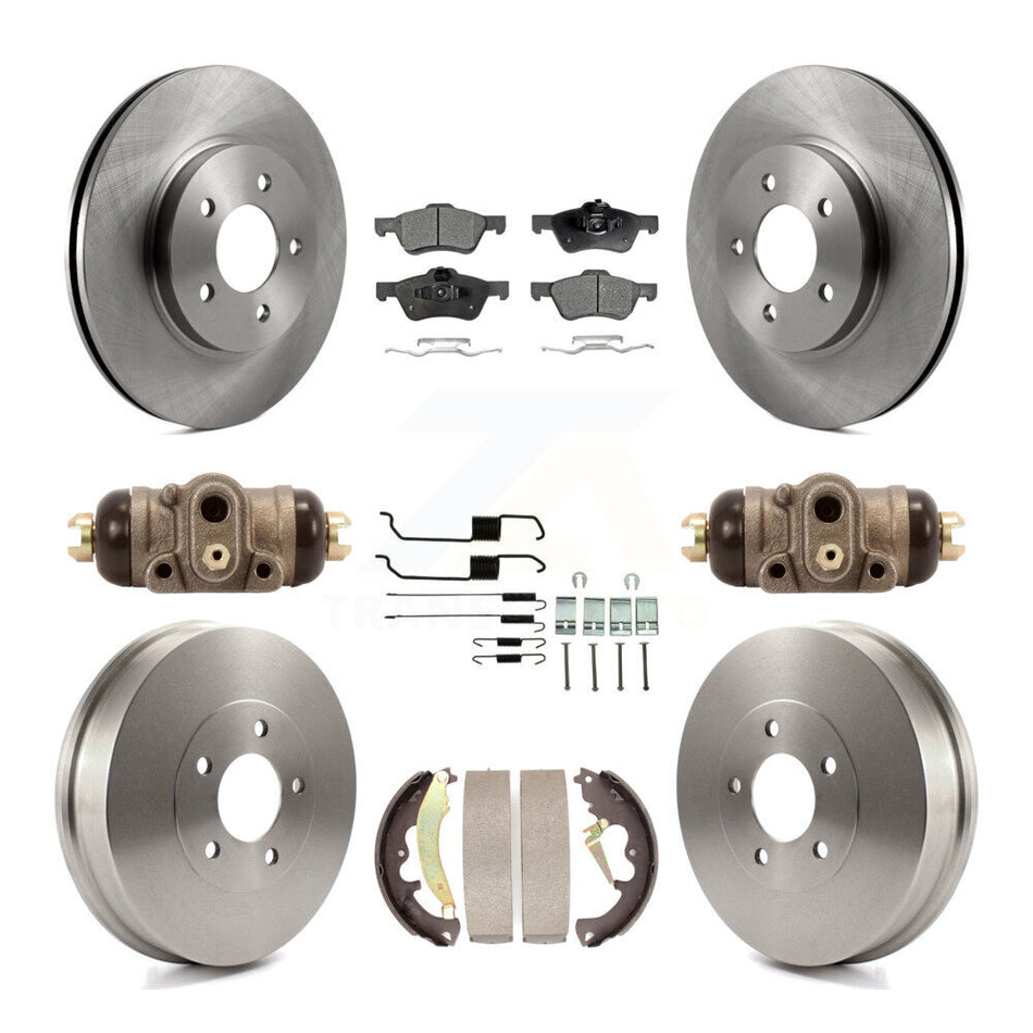 Front Rear Disc Brake Rotors Semi-Metallic Pads And Drum Kit (9Pc) For 2007-2007 Ford Escape Mercury Mariner From 01/08/07 rear brakes K8F-102516