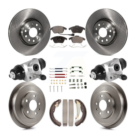 Front Rear Disc Brake Rotors Semi-Metallic Pads And Drum Kit (9Pc) For Volkswagen Jetta K8F-102528