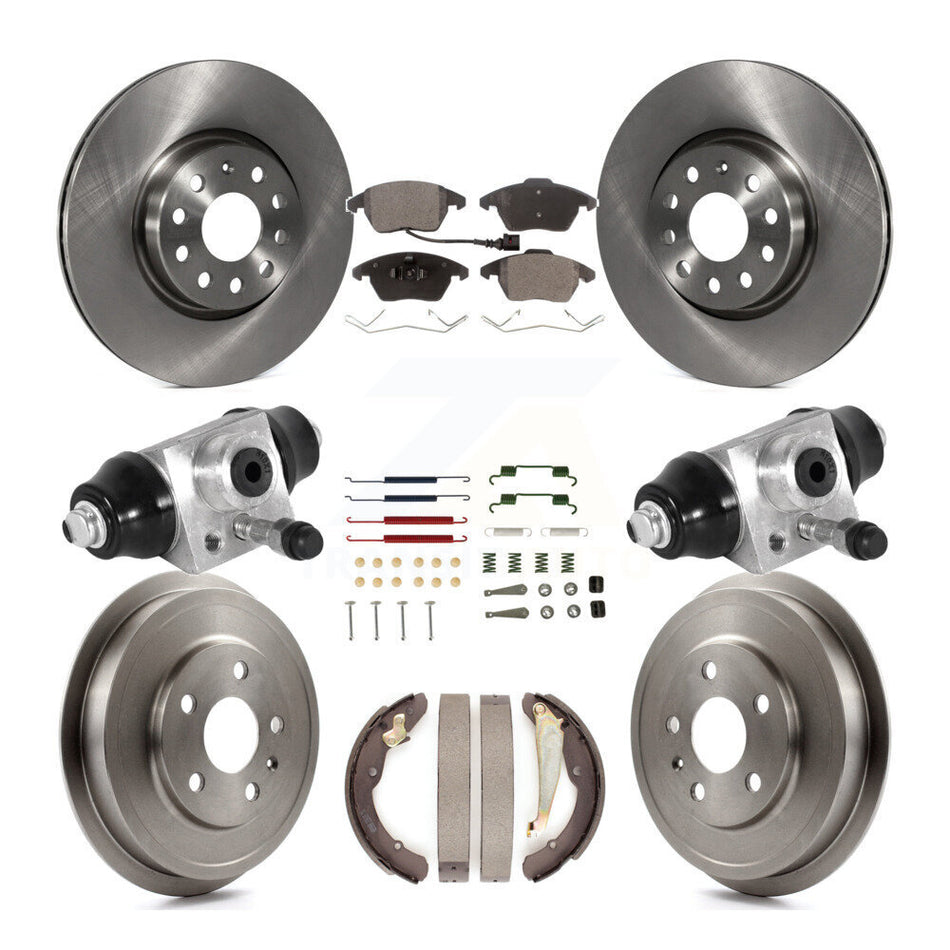 Front Rear Disc Brake Rotors Semi-Metallic Pads And Drum Kit (9Pc) For Volkswagen Jetta K8F-102528