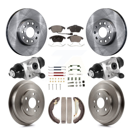 Front Rear Disc Brake Rotors Semi-Metallic Pads And Drum Kit (9Pc) For Volkswagen Jetta K8F-102530