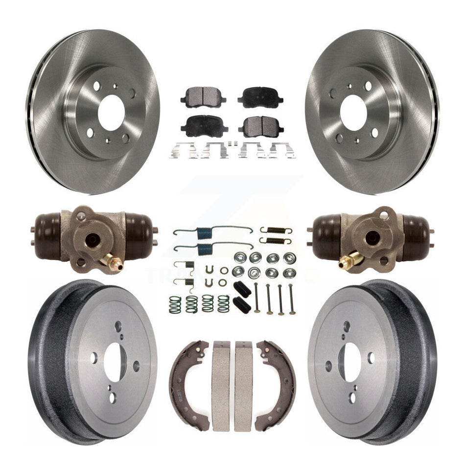 Front Rear Disc Brake Rotors Semi-Metallic Pads And Drum Kit (9Pc) For 2002 Toyota Corolla Non-ABS From 04 02 K8F-102537