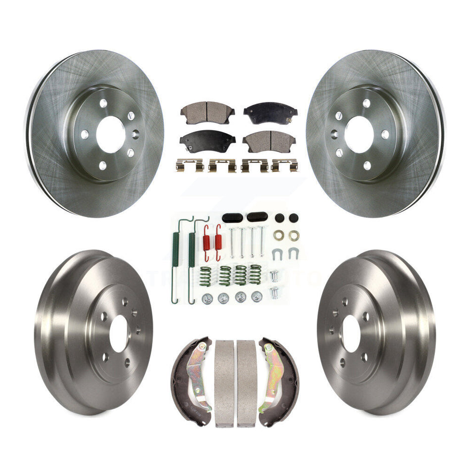 Front Rear Disc Brake Rotors Semi-Metallic Pads And Drum Kit (7Pc) For Chevrolet Sonic K8F-102588