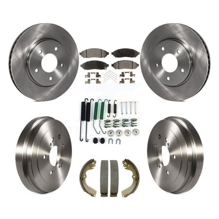 Front Rear Brake Rotor Semi-Metallic Pad & Drum Kit (7Pc) For Nissan NV200 Chevrolet City K8F-102591