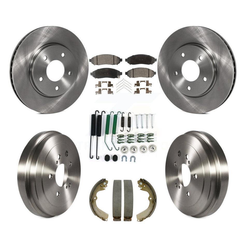 Front Rear Brake Rotor Semi-Metallic Pad & Drum Kit (7Pc) For Nissan NV200 Chevrolet City K8F-102591