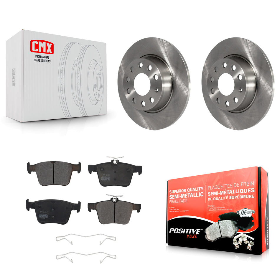 Rear Disc Brake Rotors And Semi-Metallic Pads Kit For Audi A3 Quattro Volkswagen e-Golf Sportback e-tron K8F-102603
