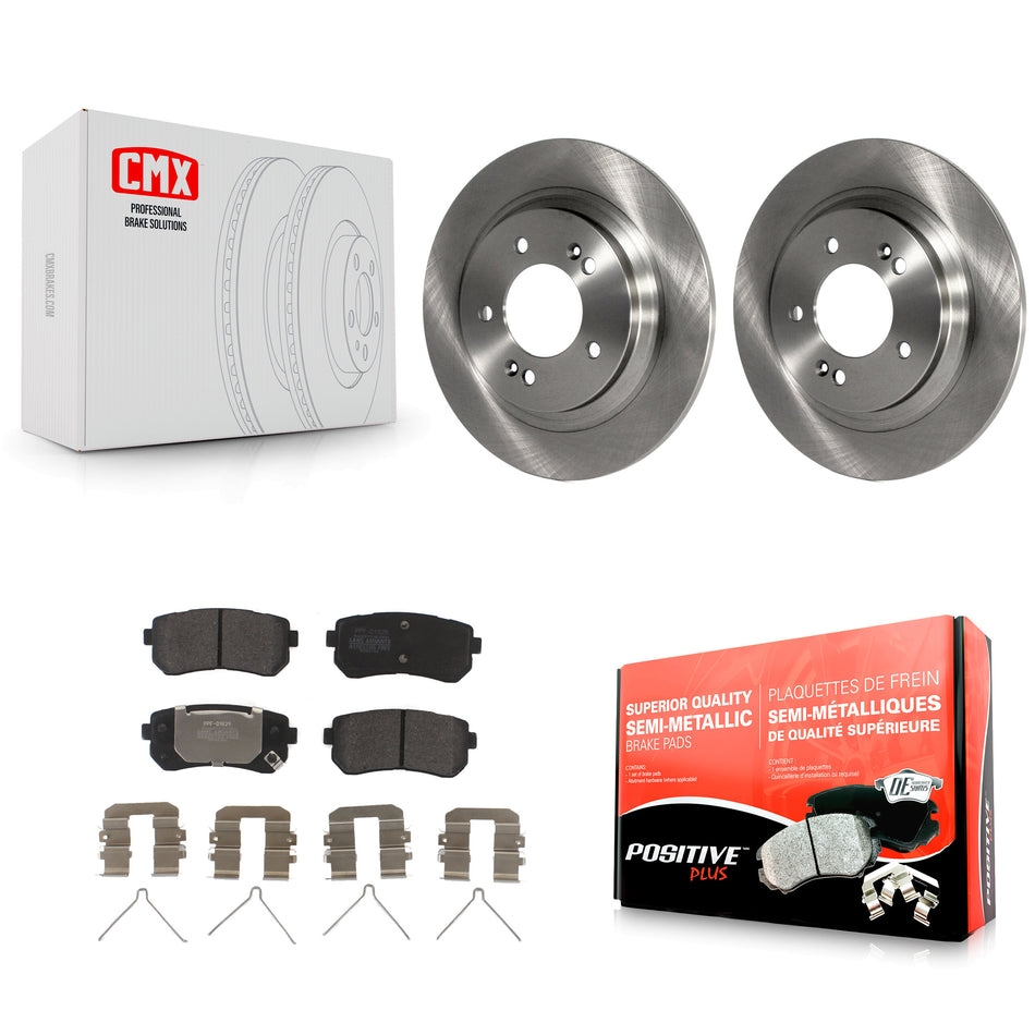 Rear Disc Brake Rotors And Semi-Metallic Pads Kit For 2016 Kia Optima LX EX 1.6T With Electric Parking K8F-102608