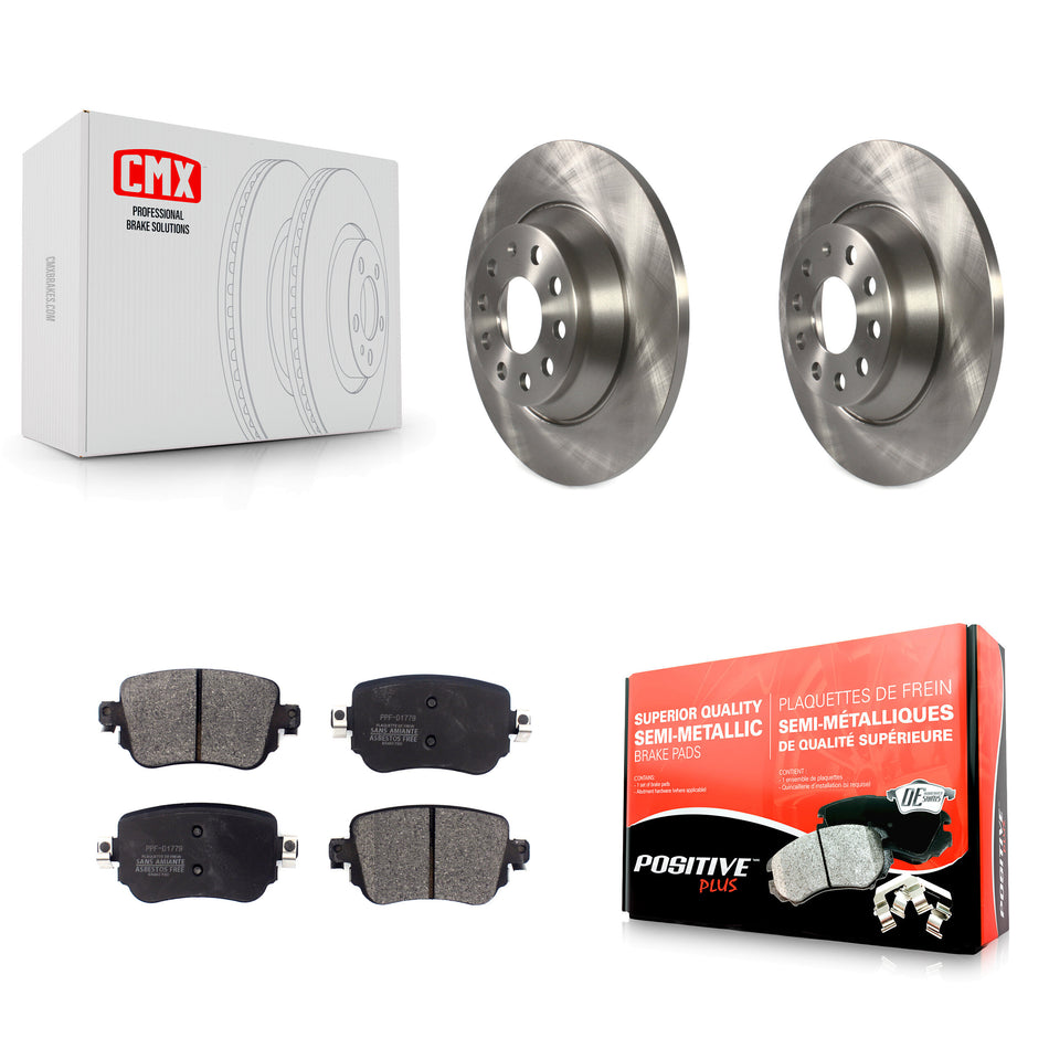 Rear Disc Brake Rotors And Semi-Metallic Pads Kit For 2016-2018 Audi Q3 Quattro K8F-102613