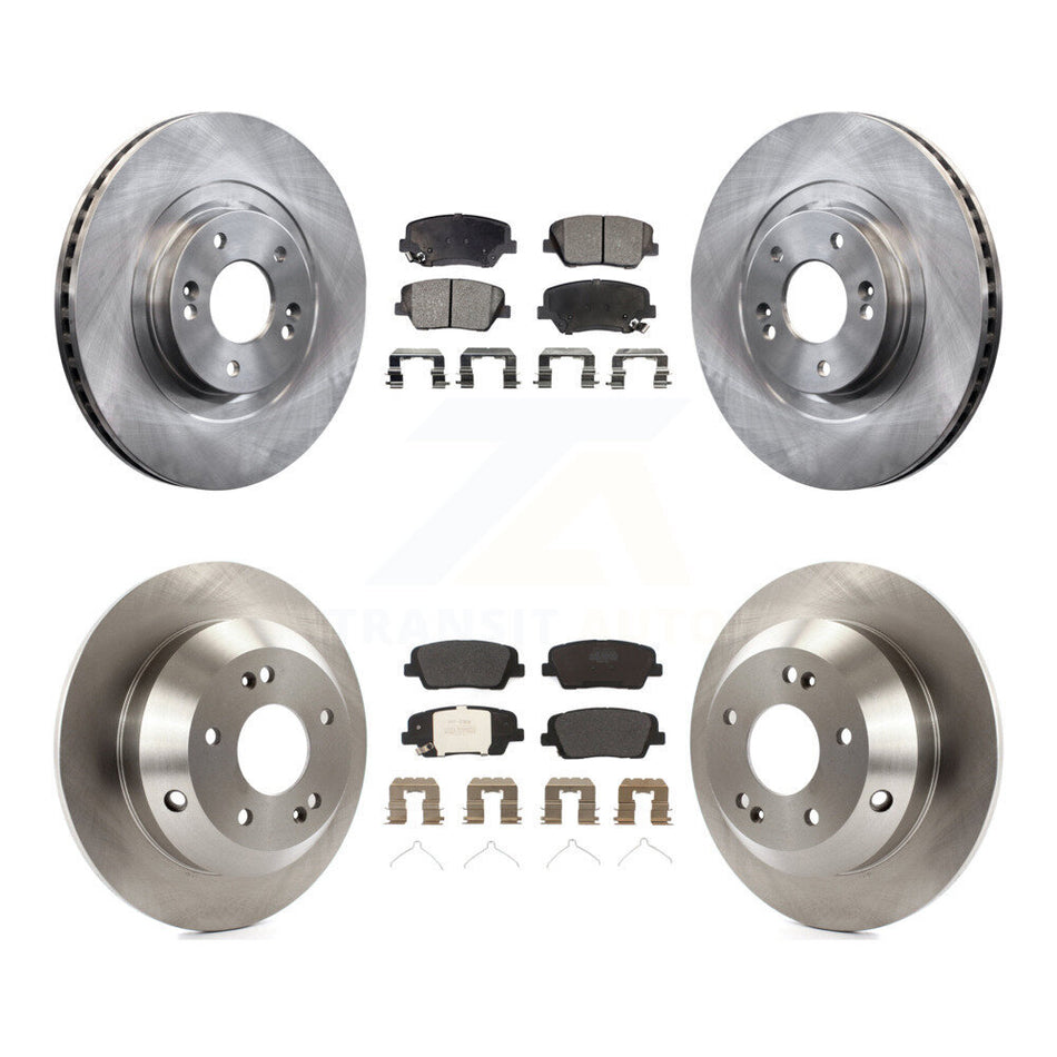 Front Rear Disc Brake Rotors And Semi-Metallic Pads Kit For 2014-2015 Kia Sorento With Red Painted Calipers K8F-102630