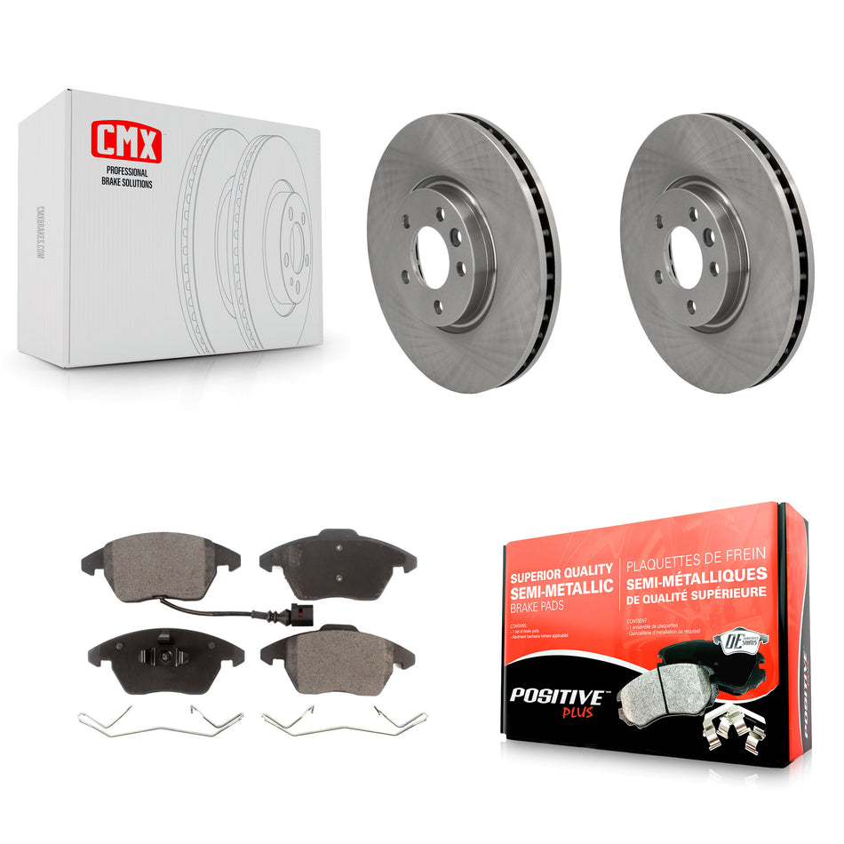 Front Disc Brake Rotors And Semi-Metallic Pads Kit For Volkswagen CC With 340mm Diameter Rotor K8F-102663