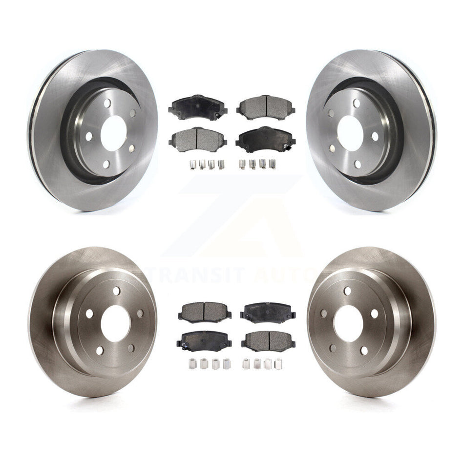 Front Rear Disc Brake Rotors And Semi-Metallic Pads Kit For Jeep Wrangler JK With 332mm Diameter Rotor K8F-102714