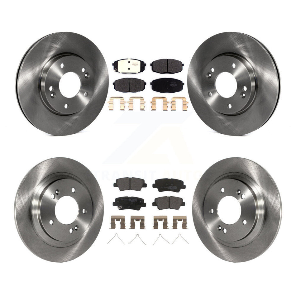 Front Rear Disc Brake Rotors And Semi-Metallic Pads Kit For Hyundai Elantra GT Kia Forte Forte5 K8F-102733