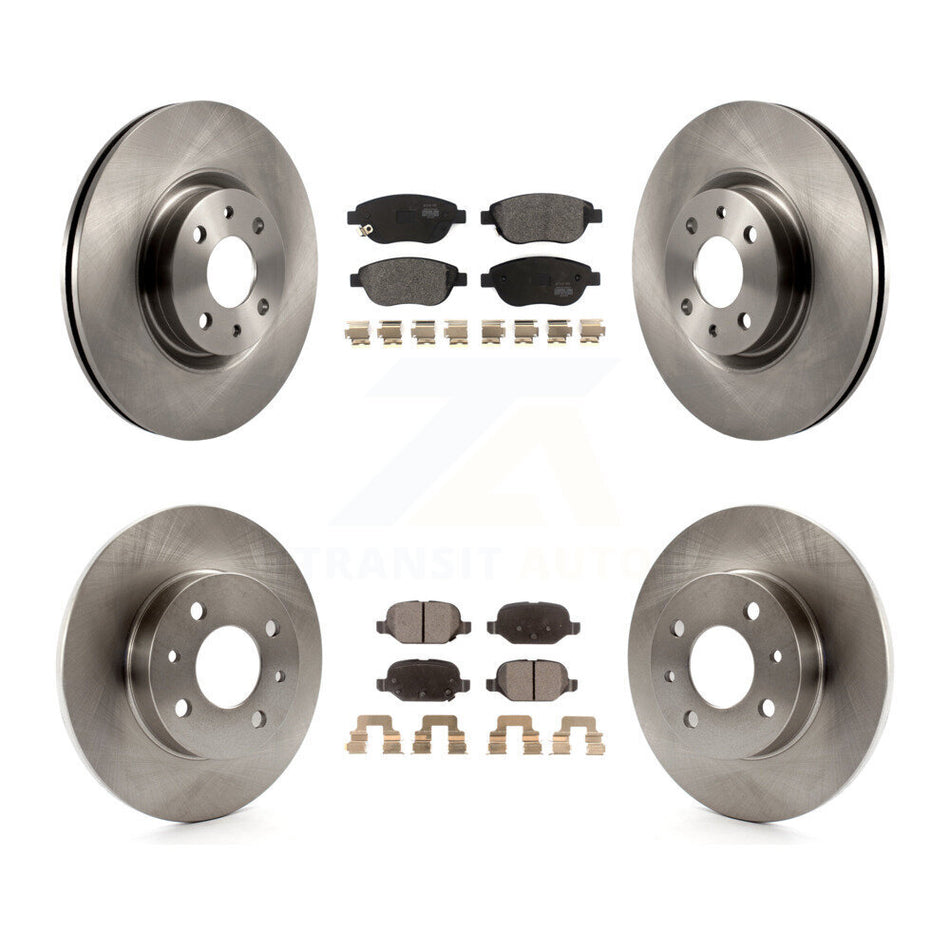 Front Rear Disc Brake Rotors And Semi-Metallic Pads Kit For 2012-2013 Fiat 500 Turbocharged with GAS engine K8F-102743