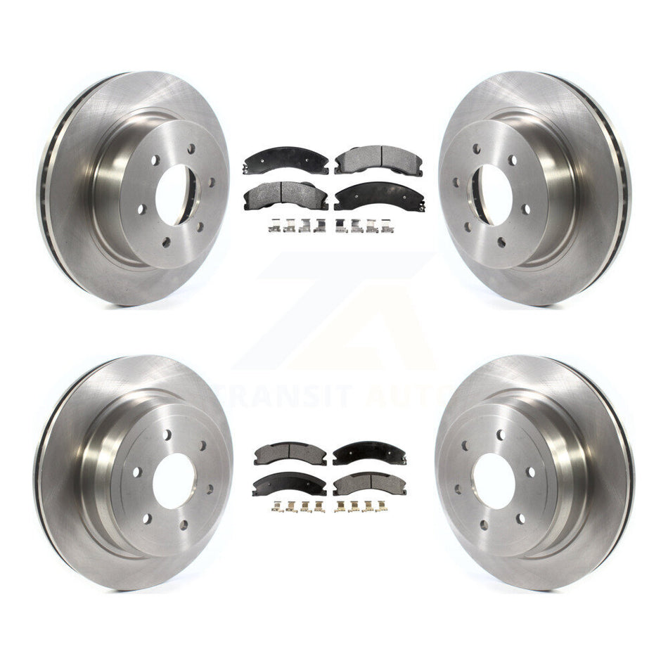 Front Rear Disc Brake Rotors And Semi-Metallic Pads Kit For 2016-2019 Nissan TITAN XD K8F-102754