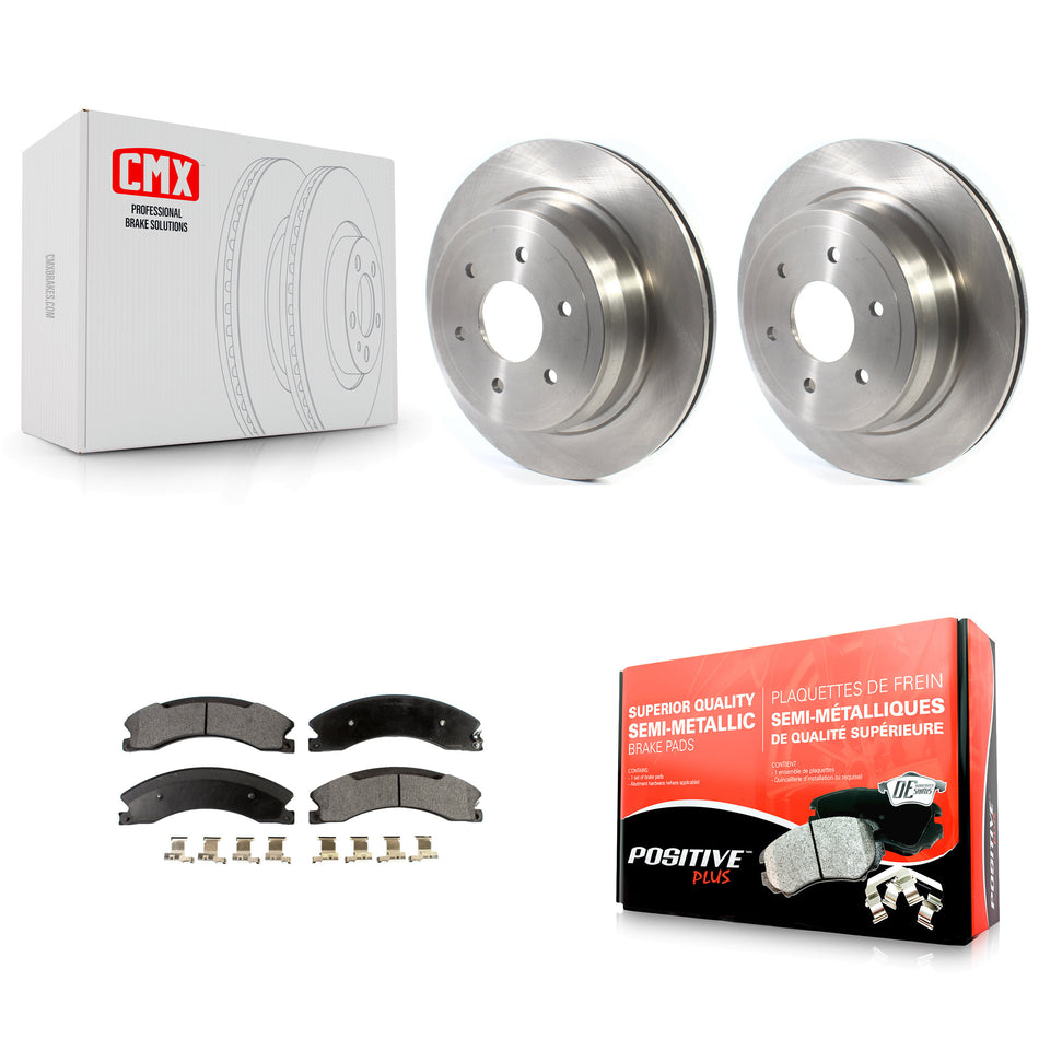Rear Disc Brake Rotors And Semi-Metallic Pads Kit For 2016-2019 Nissan TITAN XD K8F-102796