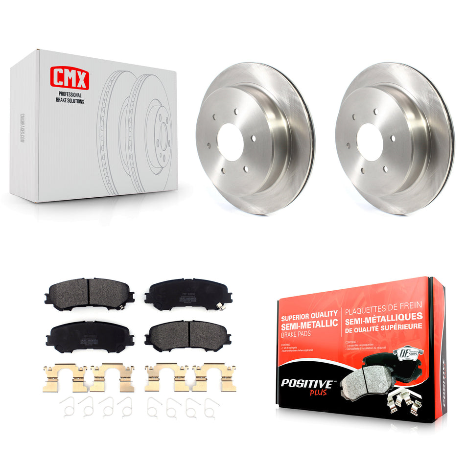 Rear Disc Brake Rotors And Semi-Metallic Pads Kit For 2017-2022 Nissan TITAN K8F-102802