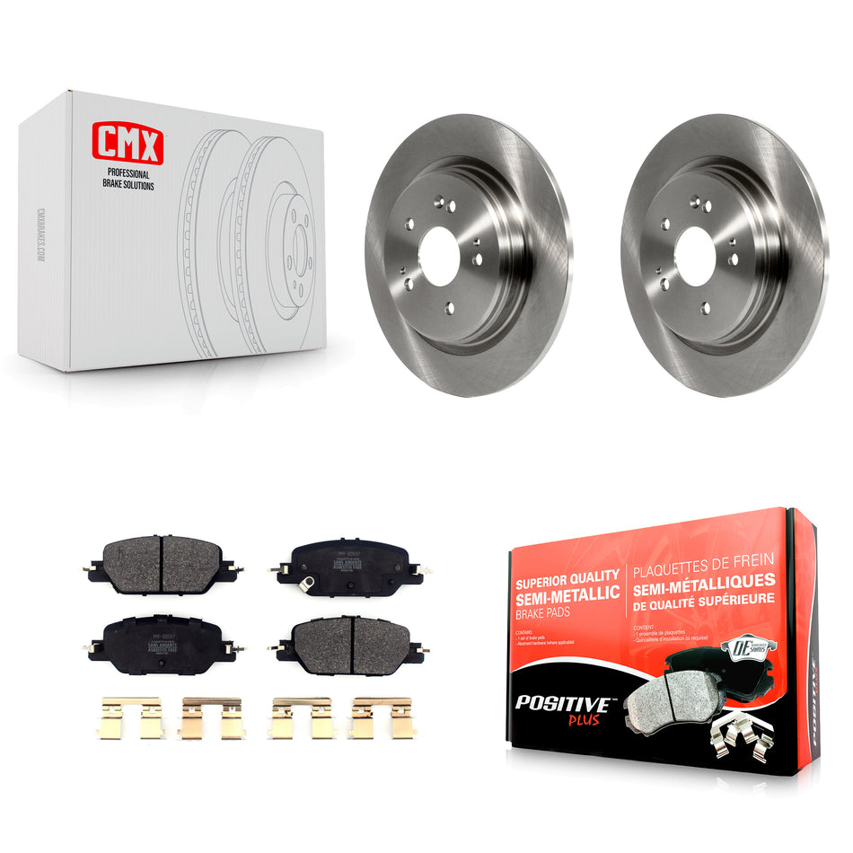 Rear Disc Brake Rotors And Semi-Metallic Pads Kit For 2017-2022 Honda CR-V K8F-102812