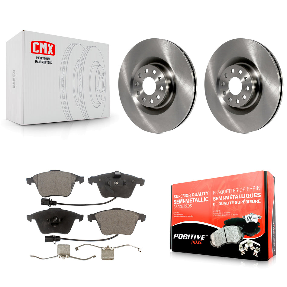 Front Disc Brake Rotors And Semi-Metallic Pads Kit For Volkswagen Passat CC Golf R R32 K8F-102827