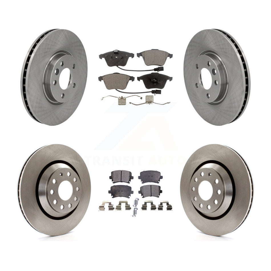 Front Rear Disc Brake Rotors And Semi-Metallic Pads Kit For Volkswagen CC With 340mm Diameter Rotor K8F-102853