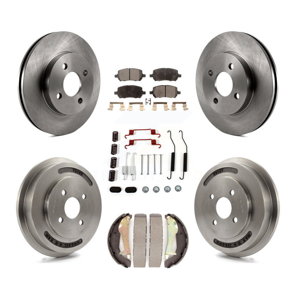 Front Rear Disc Brake Rotors Semi-Metallic Pads And Drum Kit (7Pc) For Chevrolet Cobalt Pontiac G5 K8F-102877