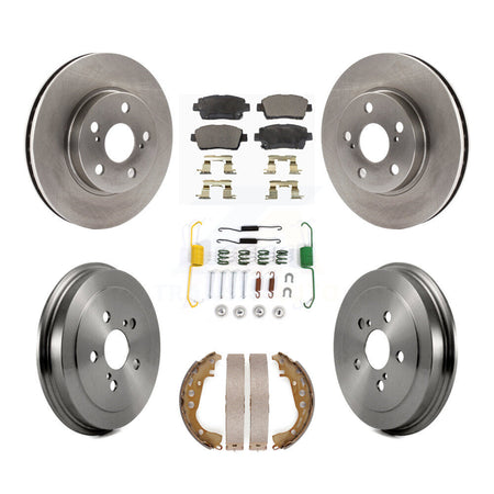 Front Rear Disc Brake Rotors Semi-Metallic Pad & Drum Kit (7Pc) For 2000 Toyota Celica GT K8F-102878
