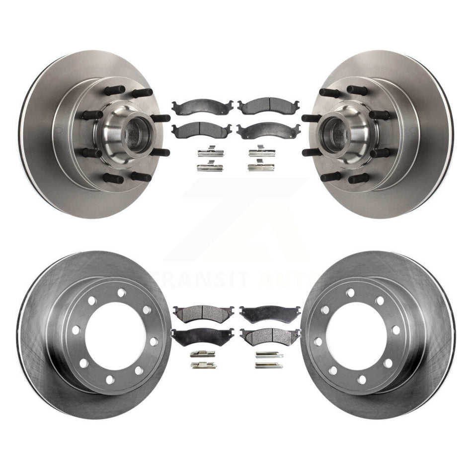 Front Rear Disc Brake Rotors And Semi-Metallic Pads Kit For Ford E-250 Econoline E-350 Super Duty Club Wagon K8F-102942
