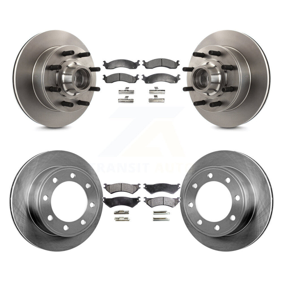 Front Rear Disc Brake Rotors And Semi-Metallic Pads Kit For Ford E-250 Econoline E-350 Super Duty Club Wagon K8F-102942