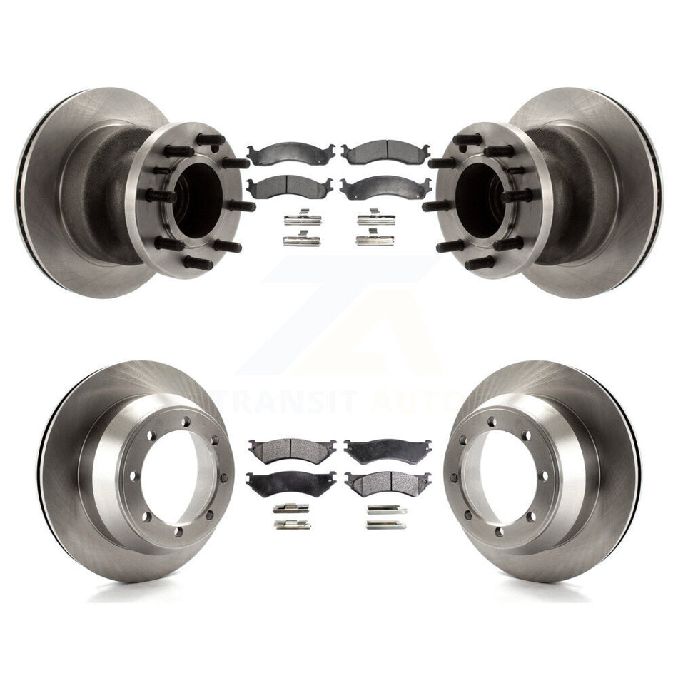 Front Rear Disc Brake Rotors And Semi-Metallic Pads Kit For Ford E-350 Super Duty Econoline Club Wagon K8F-102952