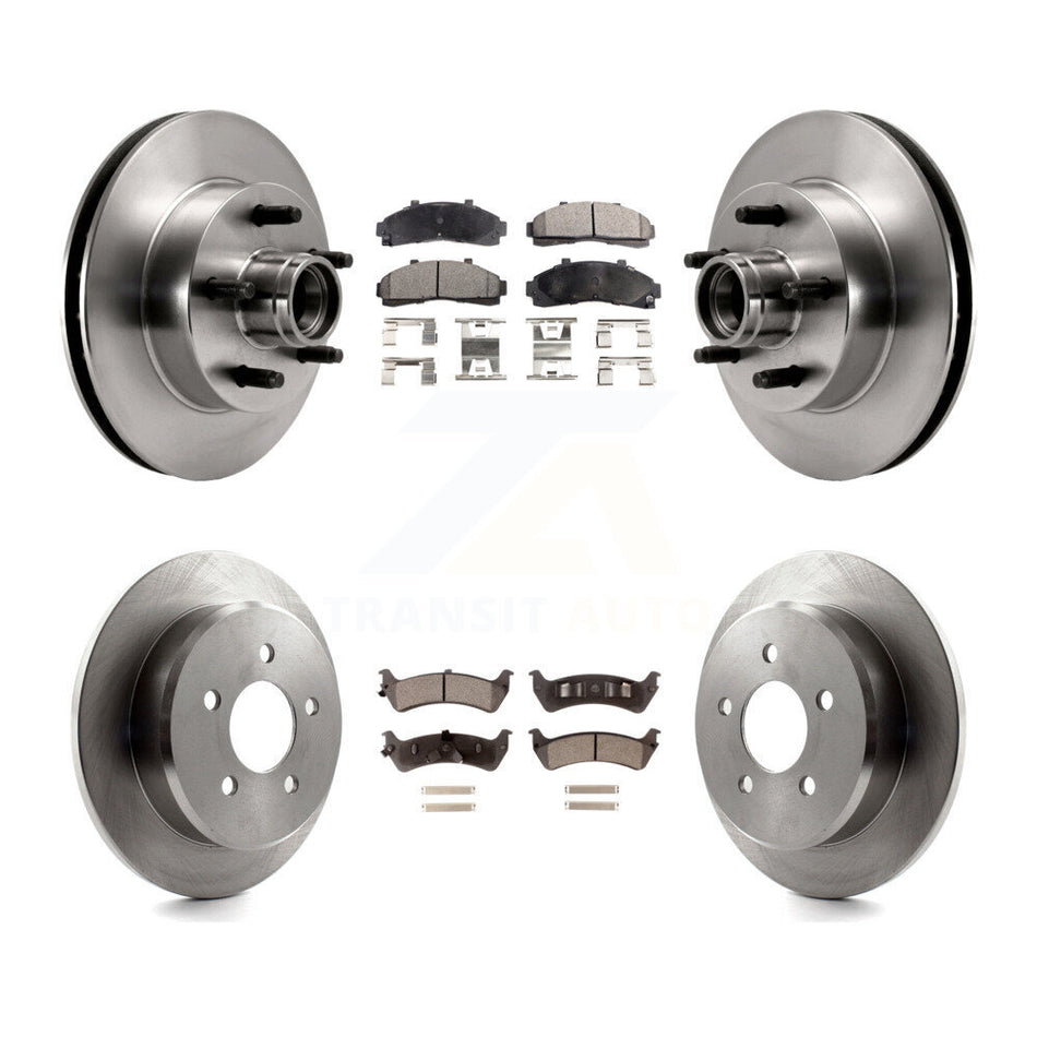 Front Rear Disc Brake Rotors And Semi-Metallic Pads Kit For 1998-2001 Ford Ranger RWD with 2-Wheel ABS Coil front springs K8F-102956