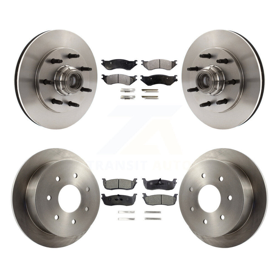 Front Rear Disc Brake Rotors And Semi-Metallic Pads Kit For Ford F-150 F-250 HD K8F-102960