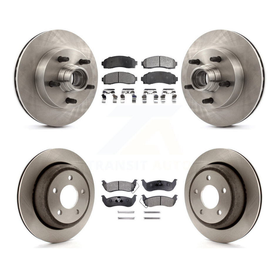 Front Rear Disc Brake Rotors And Semi-Metallic Pads Kit For 2010 Mazda B2300 With 10.25" Diameter Rotor K8F-102963