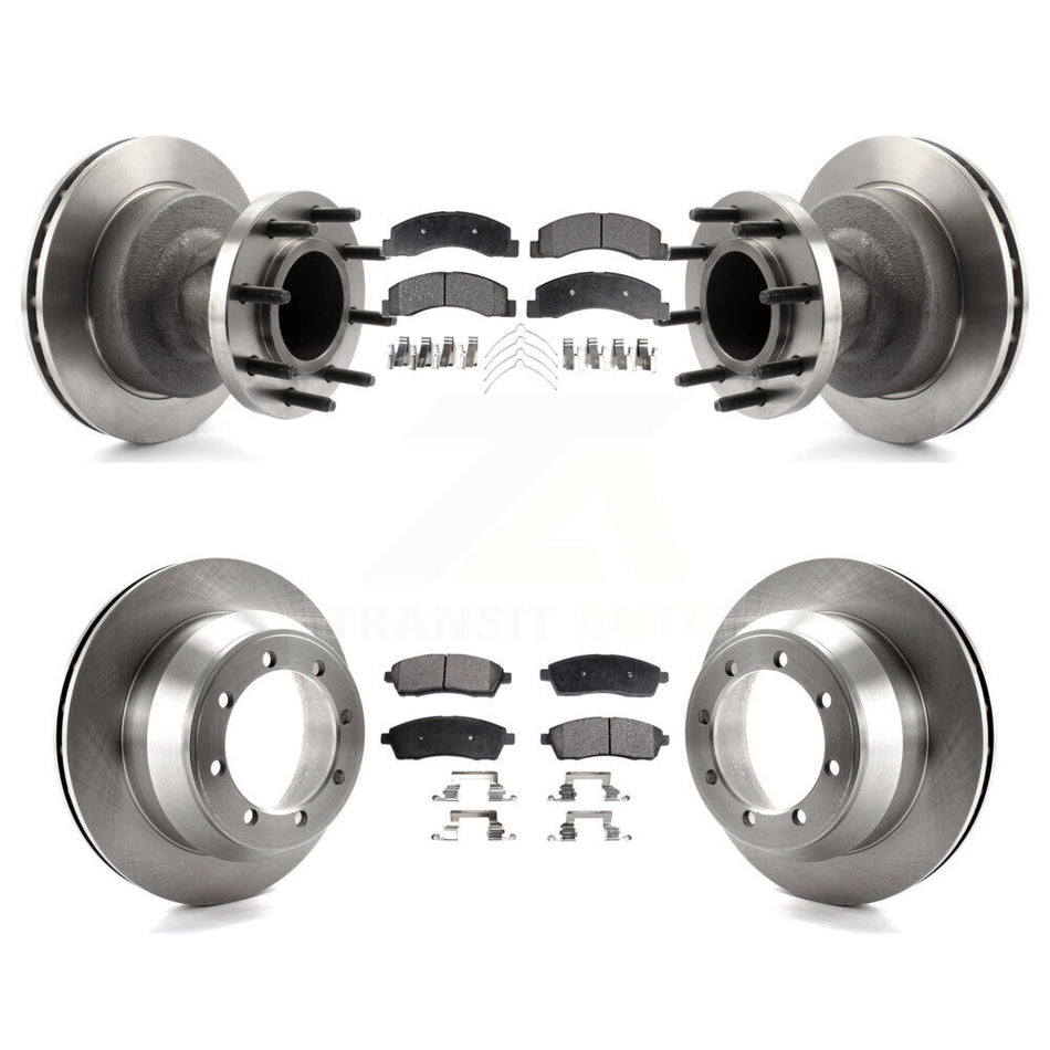 Front Rear Disc Brake Rotors And Semi-Metallic Pads Kit For Ford F-350 Super Duty K8F-102964
