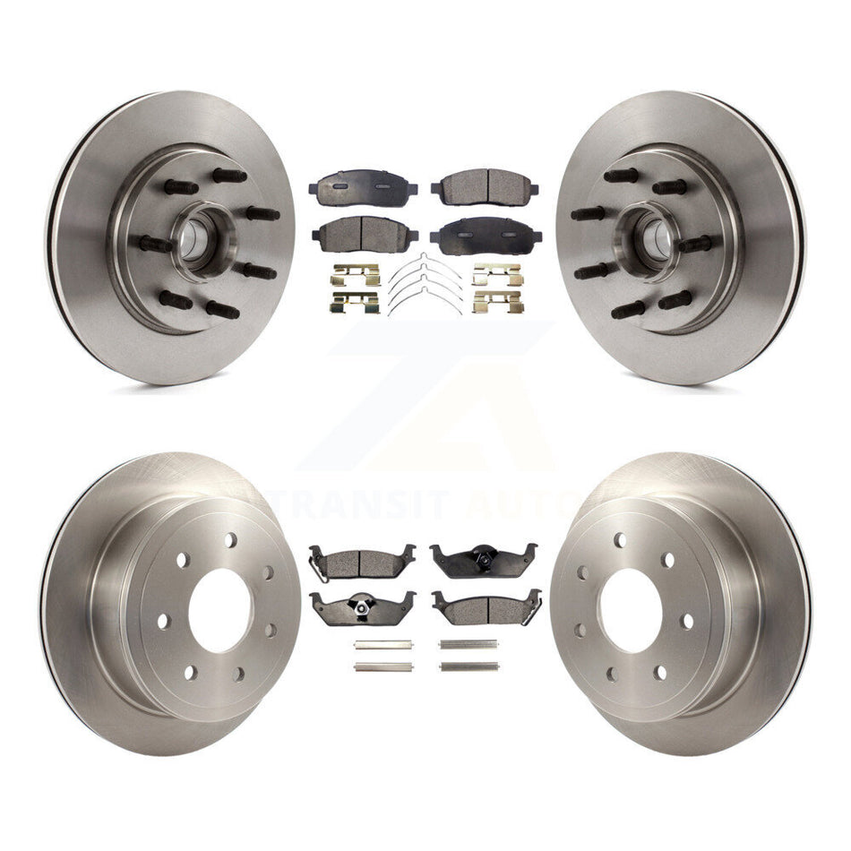 Front Rear Disc Brake Rotors And Semi-Metallic Pads Kit For Ford F-150 Lincoln Mark LT RWD K8F-102973