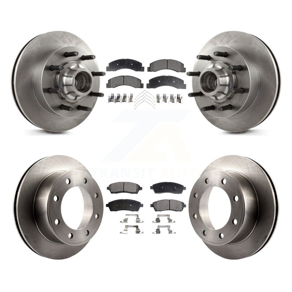 Front Rear Disc Brake Rotors And Semi-Metallic Pads Kit For 2003-2004 Ford F-250 Super Duty F-350 Excursion K8F-102974