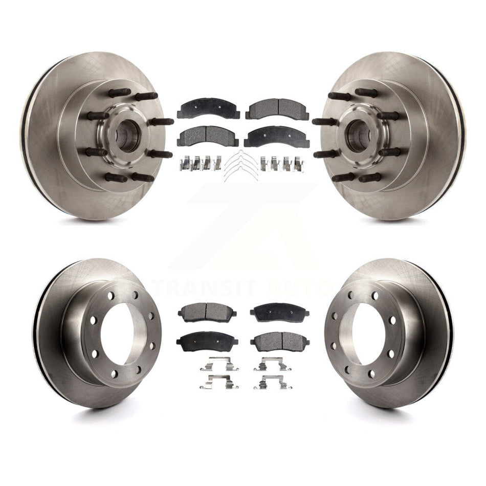 Front Rear Disc Brake Rotors And Semi-Metallic Pads Kit For 2005 Ford Excursion RWD K8F-102975