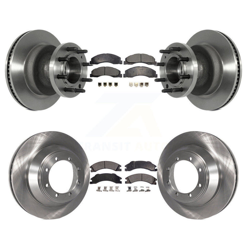 Front Rear Disc Brake Rotors And Semi-Metallic Pads Kit For 2009-2010 Ford E-450 Super Duty DIESEL engine With Dual Wheels K8F-102977