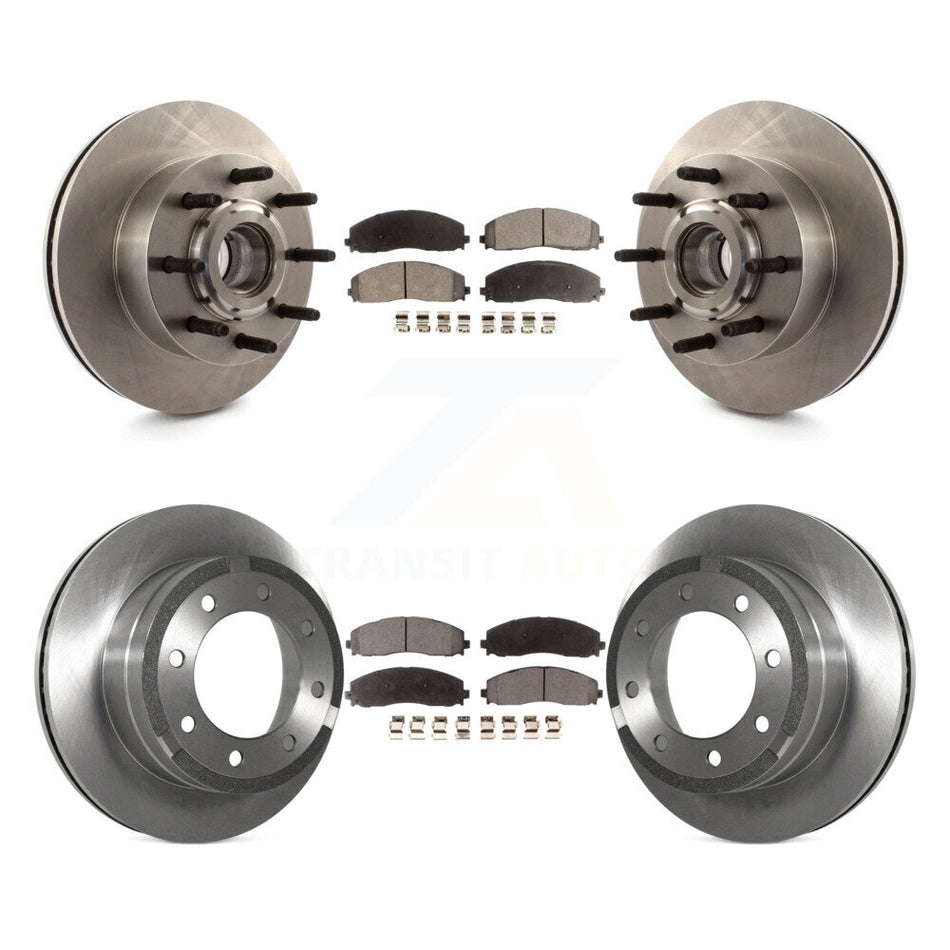 Front Rear Disc Brake Rotors And Semi-Metallic Pads Kit For 2013 Ford F-350 Super Duty Platinum with RWD 6.7L With Single Wheels K8F-102985