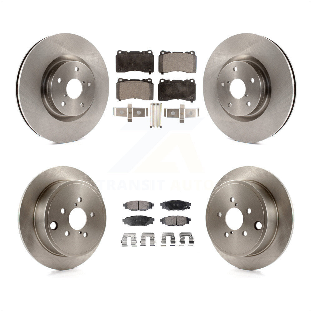Front Rear Brake Rotors Semi-Metallic Pad Kit For 2014 Subaru WRX With 15\\" Factory Wheels K8F-103013