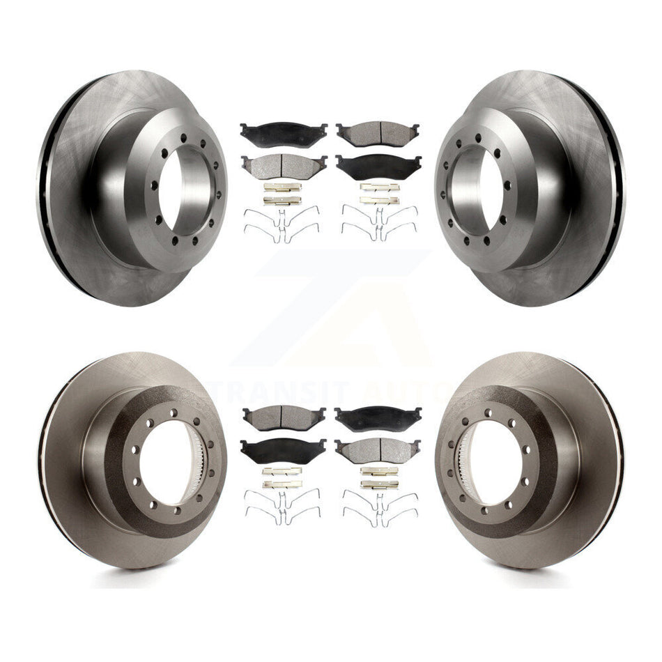Front Rear Disc Brake Rotors And Semi-Metallic Pads Kit For Ford F59 F-53 Motorhome Chassis F-59 Commercial Stripped K8F-103016