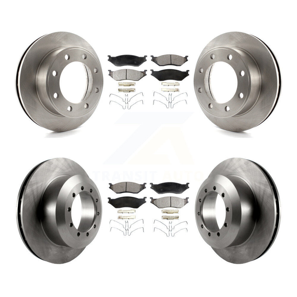 Front Rear Disc Brake Rotors And Semi-Metallic Pads Kit For Ford F-450 Super Duty F-550 K8F-103017