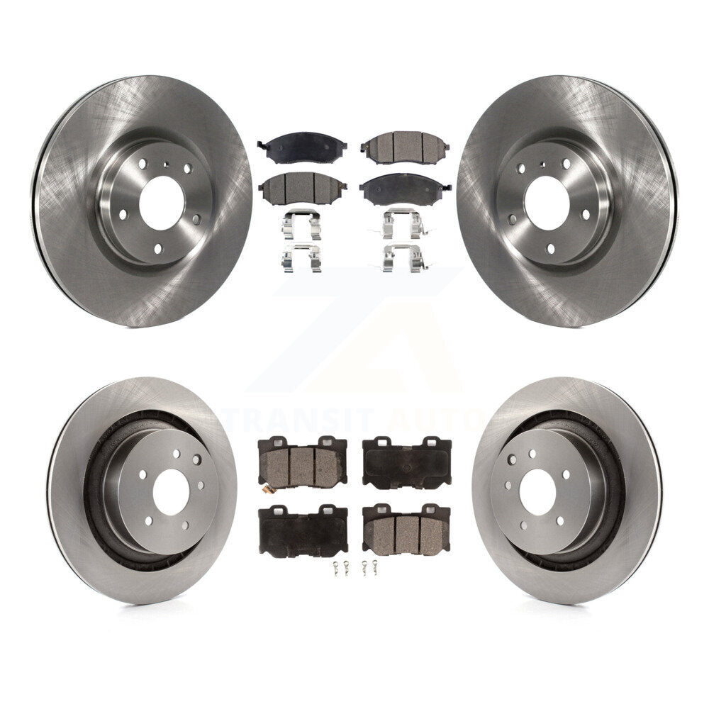 Front Rear Brake Rotor And Semi-Metallic Pad Kit For Nissan 370Z With Dual Piston Caliper K8F-103070