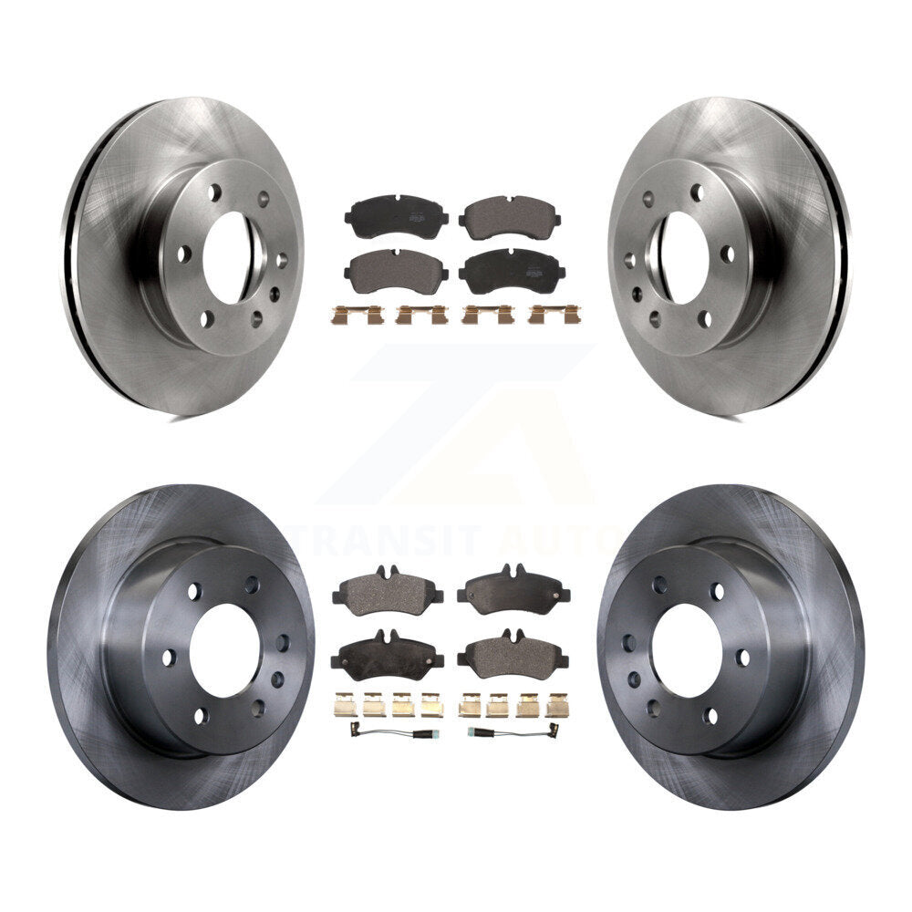 Front Rear Disc Brake Rotors & Semi-Metallic Pad Kit For Dodge Sprinter 3500 Freightliner K8F-103085
