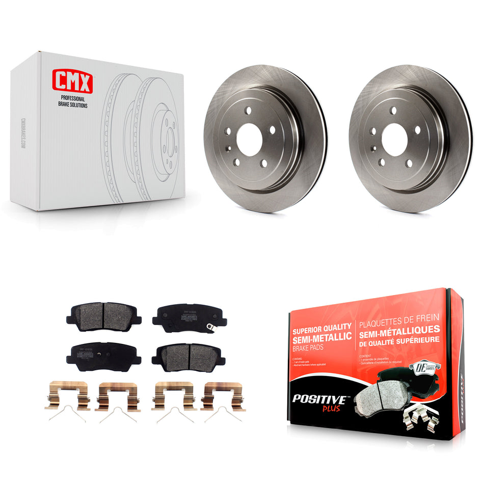Rear Disc Brake Rotors And Semi-Metallic Pads Kit For Cadillac CTS K8F-103106