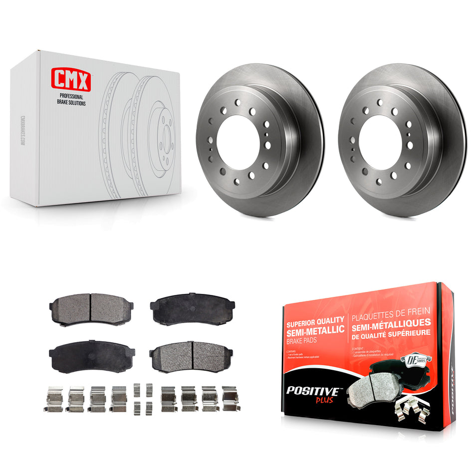 Rear Disc Brake Rotors And Semi-Metallic Pads Kit For Toyota 4Runner Sequoia FJ Cruiser Lexus GX470 K8F-103107