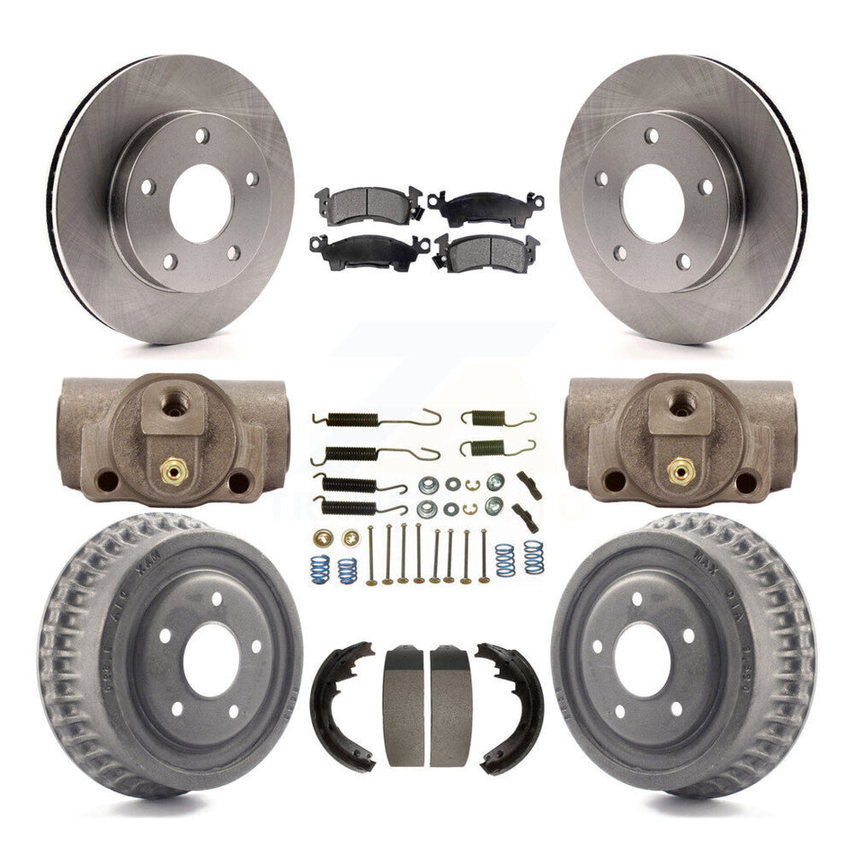 Front Rear Disc Brake Rotors Semi-Metallic Pads And Drum Kit (9Pc) For GMC Jimmy K8F-103114