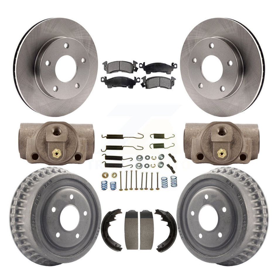 Front Rear Disc Brake Rotors Semi-Metallic Pads And Drum Kit (9Pc) For GMC Jimmy K8F-103114