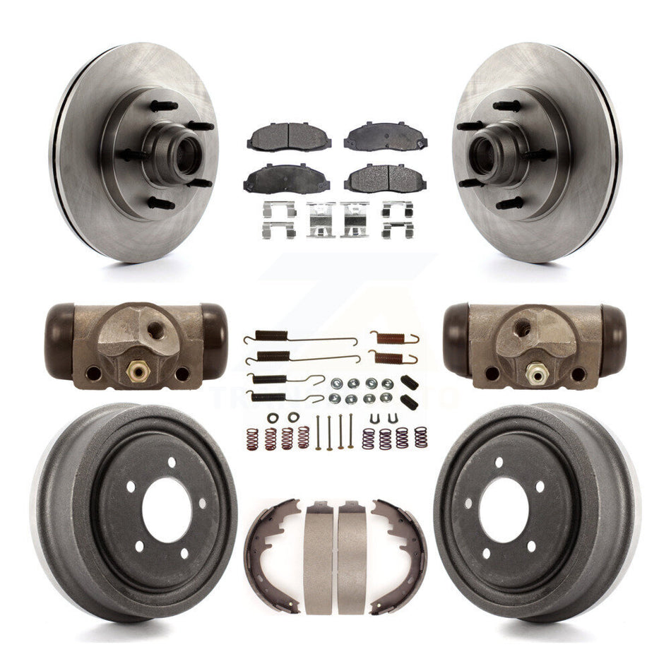 Front Rear Disc Brake Rotors Semi-Metallic Pads And Drum Kit (9Pc) For Ford F-150 K8F-103131